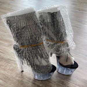 Pleaser Adore Clear Black Heel